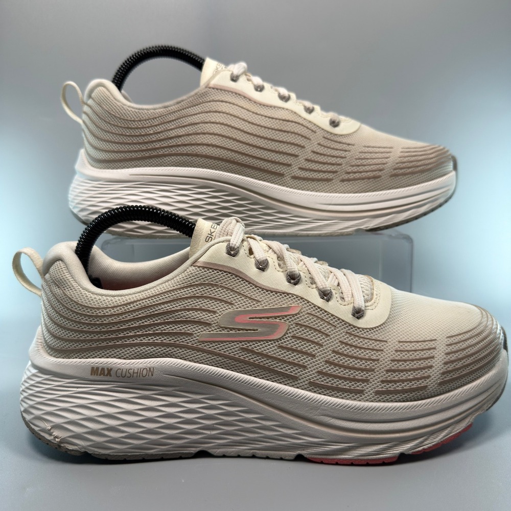 Skechers Max Cushioning Elite 2.0 Womens 8.5 8 1/2 Wide Walking Shoe Beige GoRun